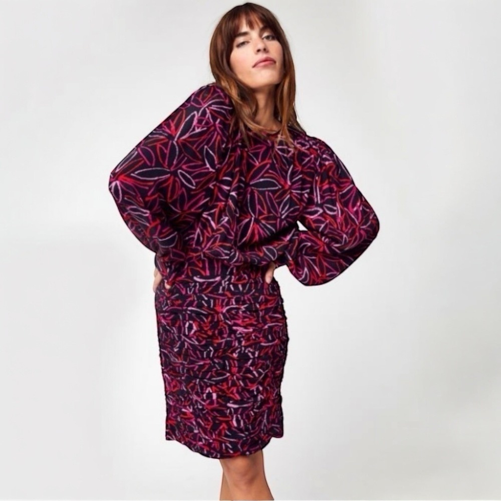 NWT Essentiel Antwerp Afford Long sleeve Printed Mini Dress Size EU 36 US 4 $289